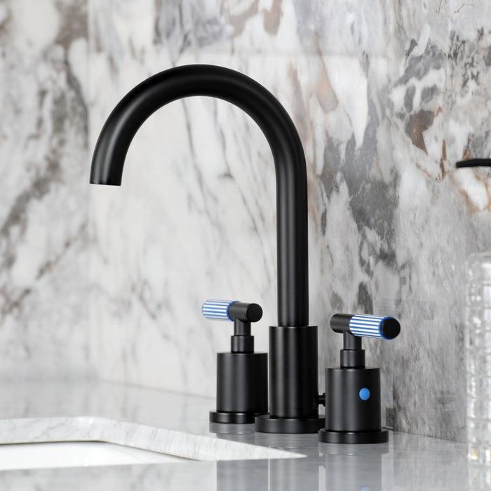 Kingston Sona FSC8920KPS - Verona Widespread Bathroom Faucet with Brass Pop-Up, Matte Black