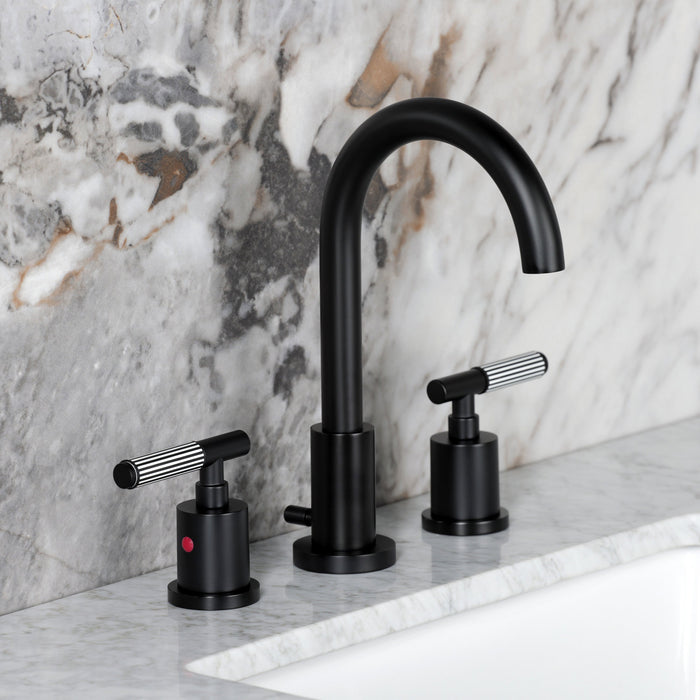 Kingston Sona FSC8920KPS - Verona Widespread Bathroom Faucet with Brass Pop-Up, Matte Black