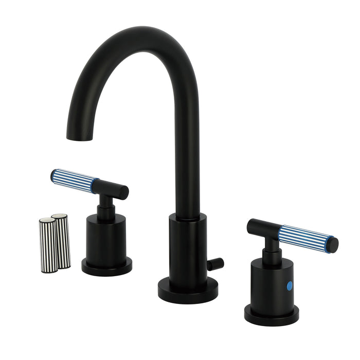 Kingston Sona FSC8920KPS - Verona Widespread Bathroom Faucet with Brass Pop-Up, Matte Black