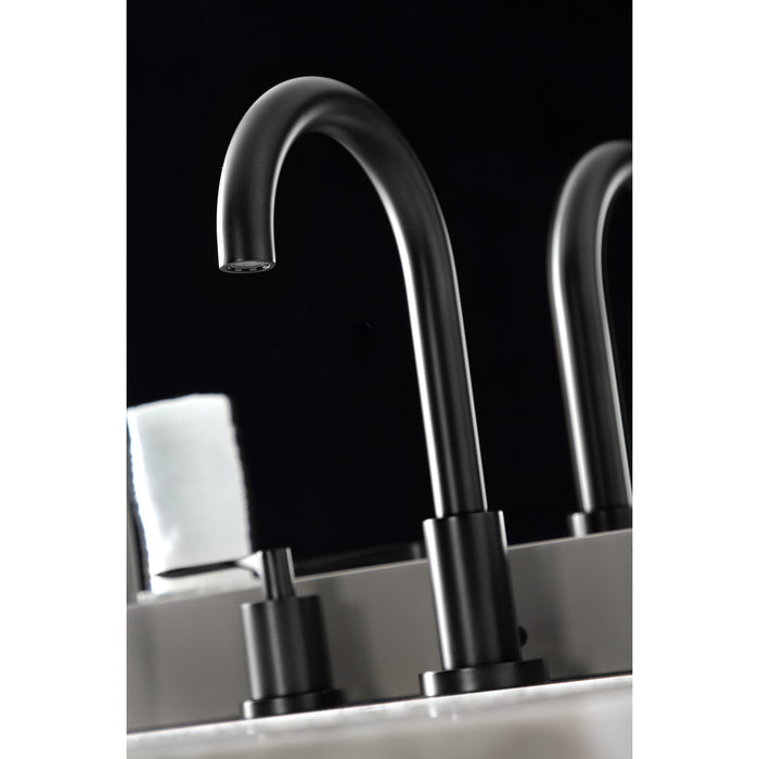 Serena FSC8920SVL Two-Handle 3-Hole Deck Mount Widespread Bathroom Faucet with Pop-Up Drain, Matte Black