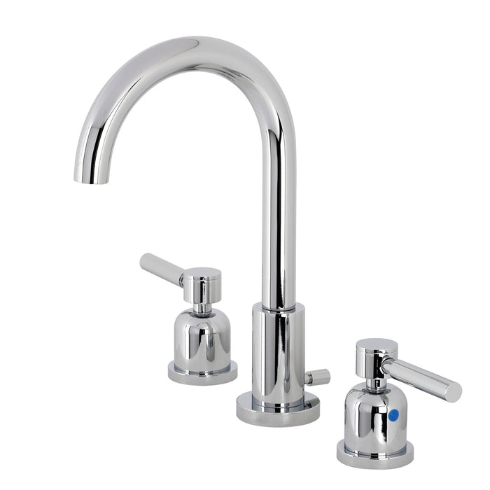 Kingston Sona FSC8921DL - Concord Two-Handle 3-Hole Deck Mount Widespread Bathroom Faucet with Brass Pop-Up, Polished Chrome