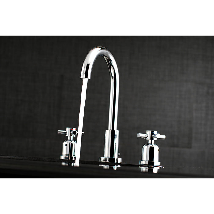 Kingston Sona FSC8921DX - Concord Two-Handle 3-Hole Deck Mount Widespread Bathroom Faucet with Brass Pop-Up, Polished Chrome