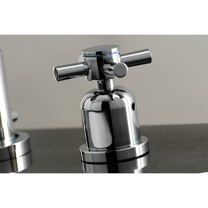 Kingston Sona FSC8921DX - Concord Two-Handle 3-Hole Deck Mount Widespread Bathroom Faucet with Brass Pop-Up, Polished Chrome