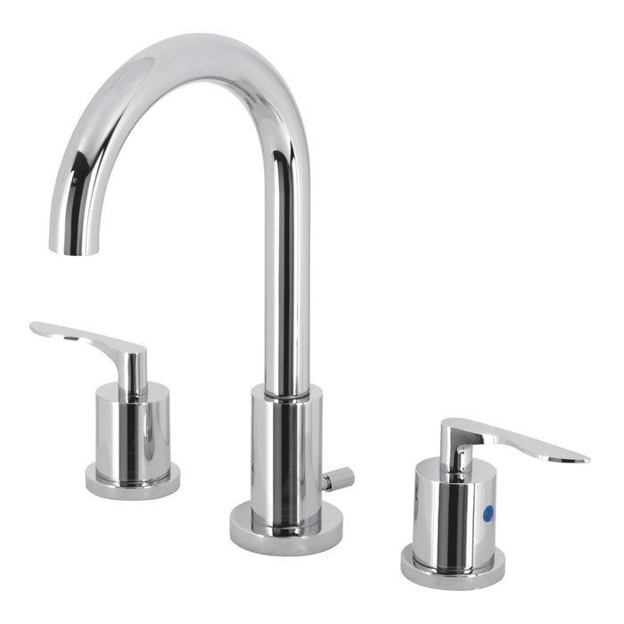 Serena FSC8921SVL Two-Handle 3-Hole Deck Mount Widespread Bathroom Faucet with Pop-Up Drain, Polished Chrome