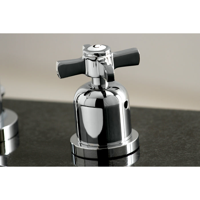 Kingston Sona FSC8921ZX - Millennium Two-Handle 3-Hole Deck Mount Widespread Bathroom Faucet with Brass Pop-Up, Polished Chrome