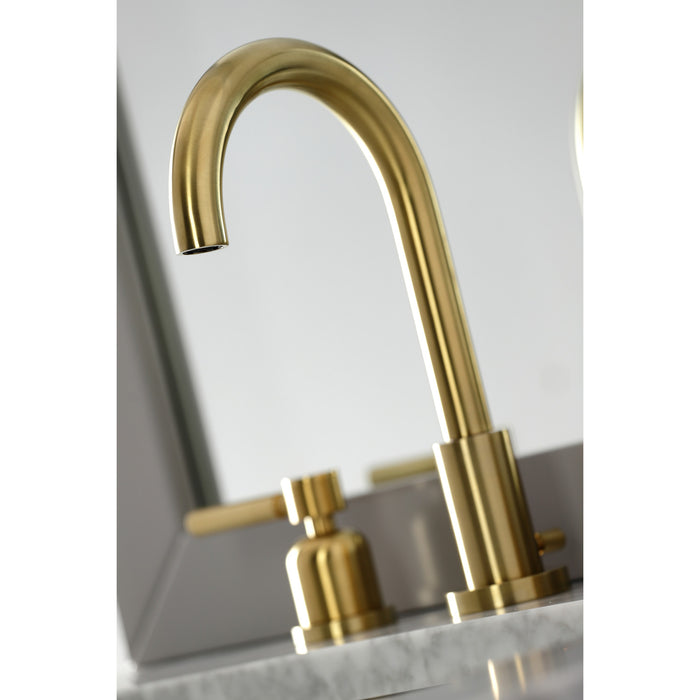Concord FSC8923DL Two-Handle 3-Hole Deck Mount Widespread Bathroom Faucet with Brass Pop-Up, Brushed Brass