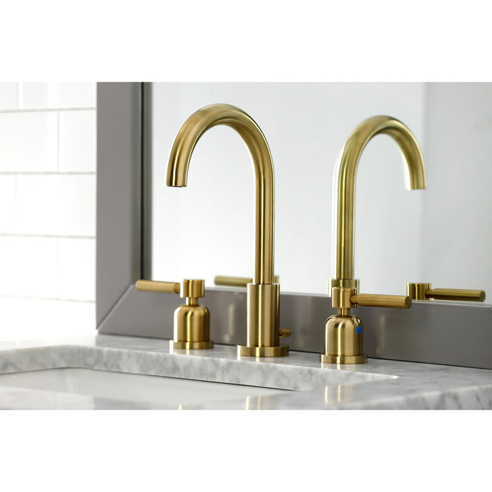 Concord FSC8923DL Two-Handle 3-Hole Deck Mount Widespread Bathroom Faucet with Brass Pop-Up, Brushed Brass