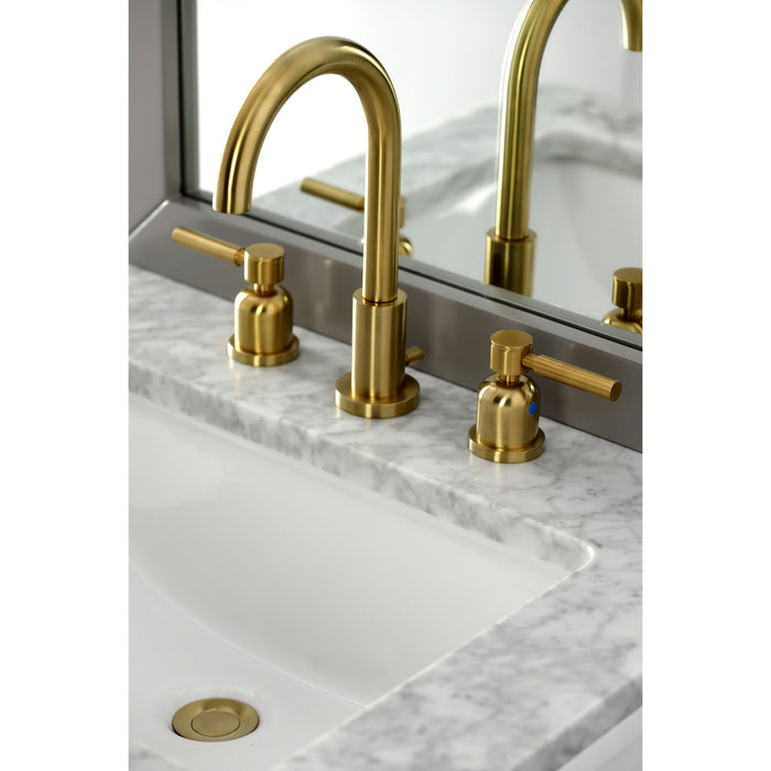 Concord FSC8923DL Two-Handle 3-Hole Deck Mount Widespread Bathroom Faucet with Brass Pop-Up, Brushed Brass