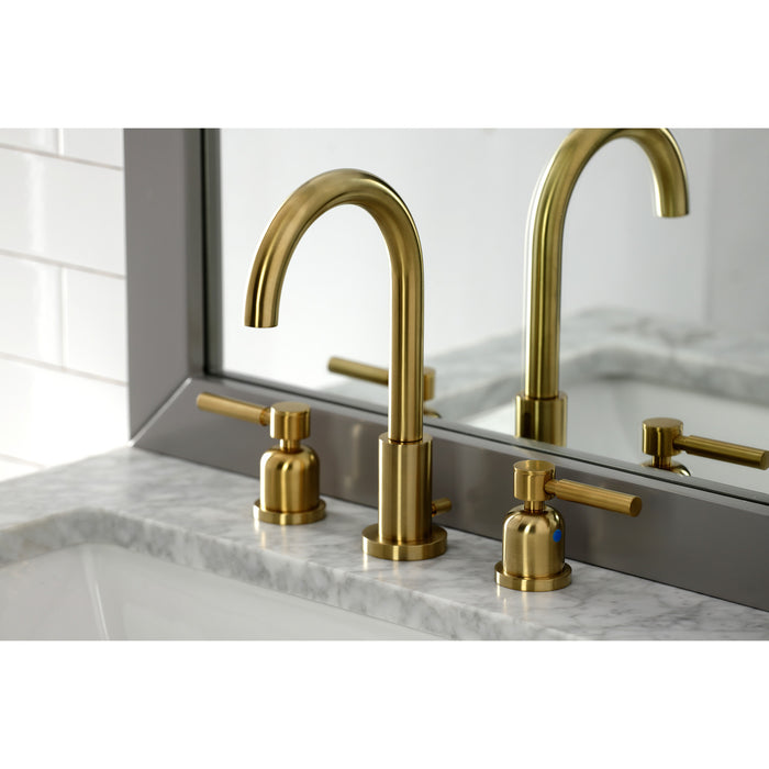 Concord FSC8923DL Two-Handle 3-Hole Deck Mount Widespread Bathroom Faucet with Brass Pop-Up, Brushed Brass
