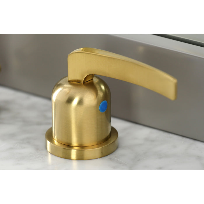 Kingston Sona FSC8923EFL - Centurion Two-Handle 3-Hole Deck Mount Widespread Bathroom Faucet with Brass Pop-Up, Brushed Brass