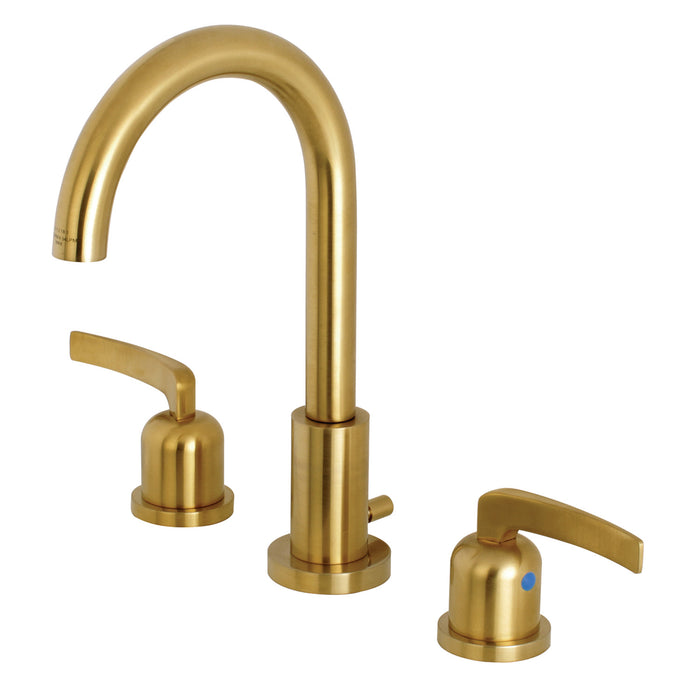 Kingston Sona FSC8923EFL - Centurion Two-Handle 3-Hole Deck Mount Widespread Bathroom Faucet with Brass Pop-Up, Brushed Brass