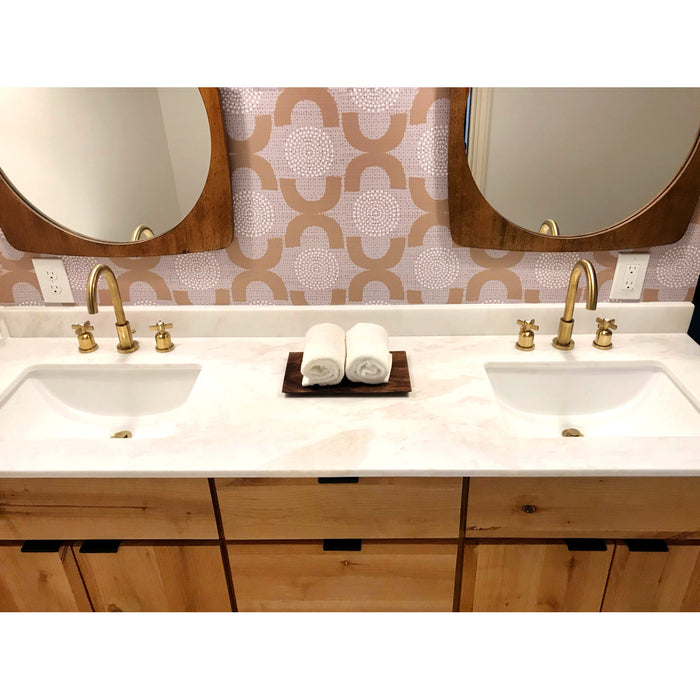 Kingston Sona FSC8923ZX - Millennium Two-Handle 3-Hole Deck Mount Widespread Bathroom Faucet with Brass Pop-Up, Brushed Brass