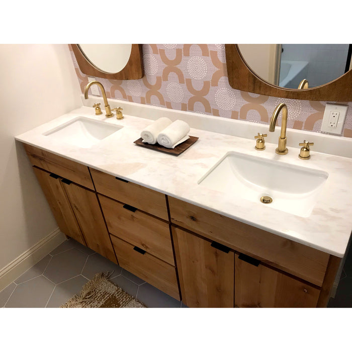 Kingston Sona FSC8923ZX - Millennium Two-Handle 3-Hole Deck Mount Widespread Bathroom Faucet with Brass Pop-Up, Brushed Brass