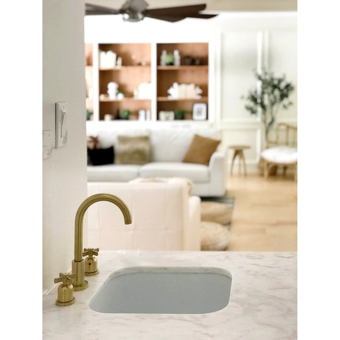 Kingston Sona FSC8923ZX - Millennium Two-Handle 3-Hole Deck Mount Widespread Bathroom Faucet with Brass Pop-Up, Brushed Brass