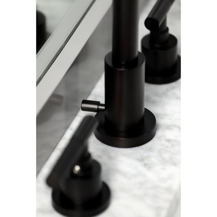 Kingston Sona FSC8925CKL - Kaiser Two-Handle 3-Hole Deck Mount Widespread Bathroom Faucet with Brass Pop-Up, Oil Rubbed Bronze