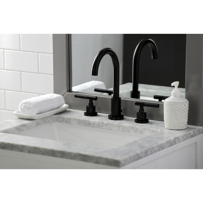 Kingston Sona FSC8925CKL - Kaiser Two-Handle 3-Hole Deck Mount Widespread Bathroom Faucet with Brass Pop-Up, Oil Rubbed Bronze