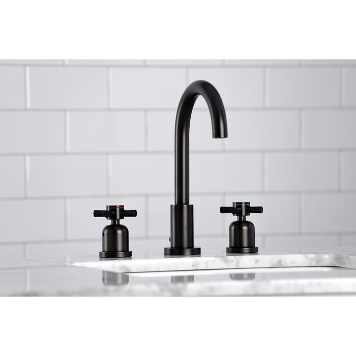 Kingston Sona FSC8925DX - Concord Two-Handle 3-Hole Deck Mount Widespread Bathroom Faucet with Brass Pop-Up, Oil Rubbed Bronze