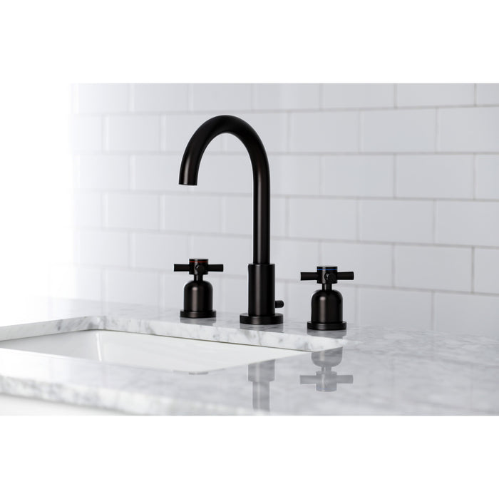 Kingston Sona FSC8925DX - Concord Two-Handle 3-Hole Deck Mount Widespread Bathroom Faucet with Brass Pop-Up, Oil Rubbed Bronze