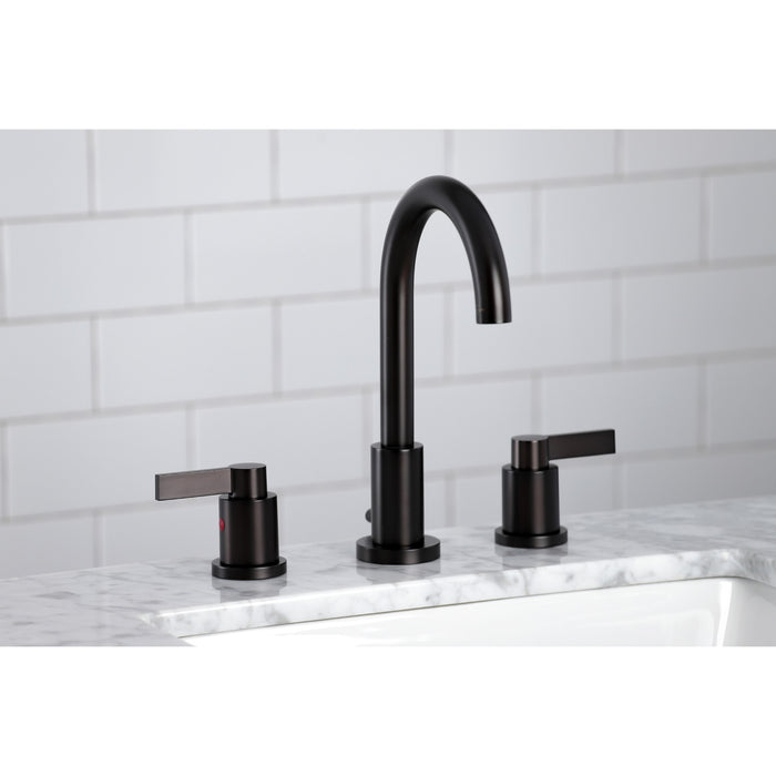 Kingston Sona FSC8925NDL - NuvoFusion Two-Handle 3-Hole Deck Mount Widespread Bathroom Faucet with Brass Pop-Up, Oil Rubbed Bronze