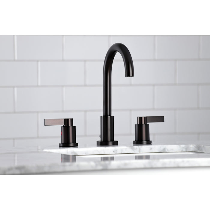 Kingston Sona FSC8925NDL - NuvoFusion Two-Handle 3-Hole Deck Mount Widespread Bathroom Faucet with Brass Pop-Up, Oil Rubbed Bronze