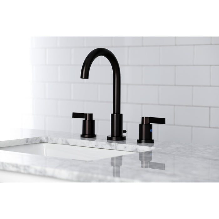 Kingston Sona FSC8925NDL - NuvoFusion Two-Handle 3-Hole Deck Mount Widespread Bathroom Faucet with Brass Pop-Up, Oil Rubbed Bronze