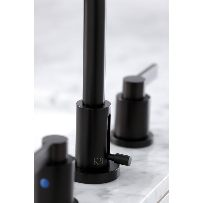 Kingston Sona FSC8925NDL - NuvoFusion Two-Handle 3-Hole Deck Mount Widespread Bathroom Faucet with Brass Pop-Up, Oil Rubbed Bronze