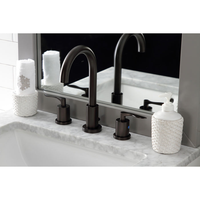 Serena FSC8925SVL Two-Handle 3-Hole Deck Mount Widespread Bathroom Faucet with Pop-Up Drain, Oil Rubbed Bronze