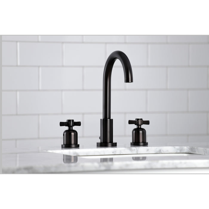 Kingston Sona FSC8925ZX - Millennium Two-Handle 3-Hole Deck Mount Widespread Bathroom Faucet with Brass Pop-Up, Oil Rubbed Bronze