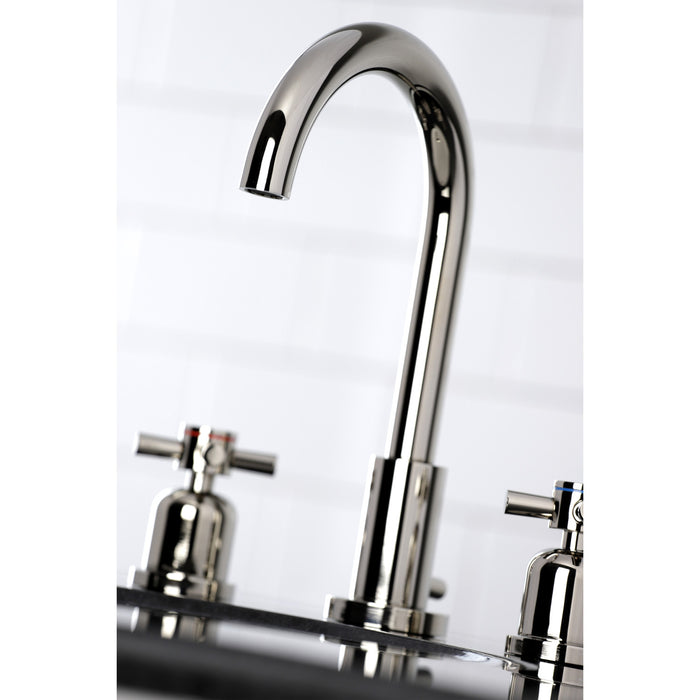 Kingston Sona FSC8929DX - Concord Two-Handle 3-Hole Deck Mount Widespread Bathroom Faucet with Brass Pop-Up, Polished Nickel