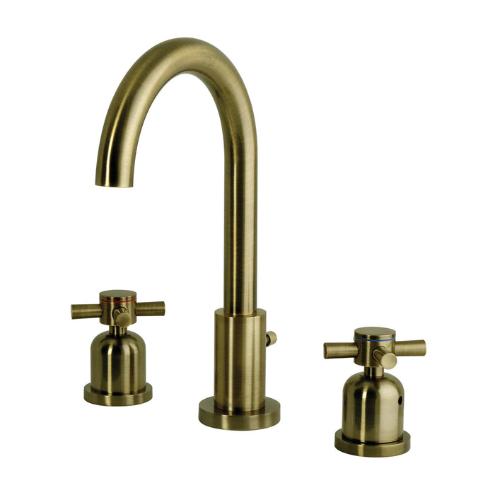 Kingston Concord FSC892DXAB Two-Handle 3-Hole Deck Mount Widespread Bathroom Faucet with Brass Pop-Up, Antique Brass