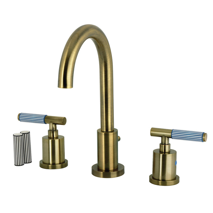 Kingston Sona FSC892KPSAB - Verona Widespread Bathroom Faucet with Brass Pop-Up, Antique Brass