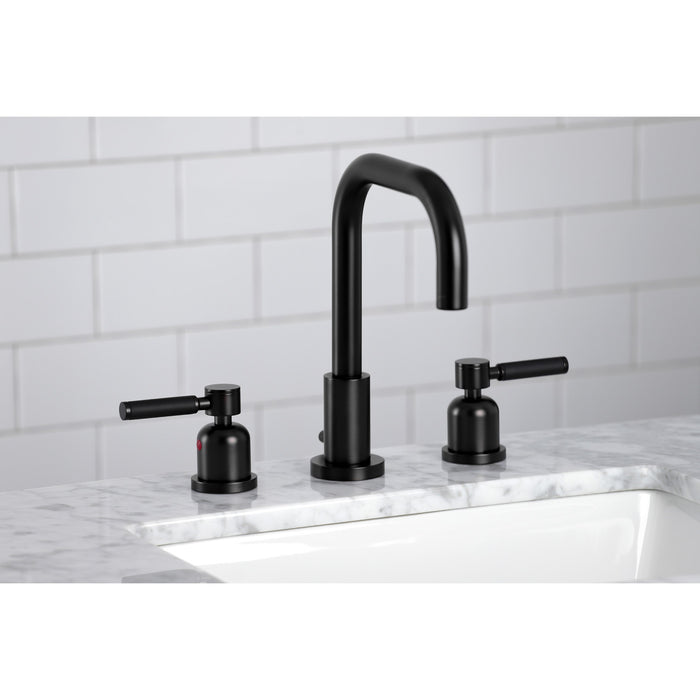 Kingston Sona FSC8930DKL - Kaiser Widespread Bathroom Faucet with Brass Pop-Up, Matte Black