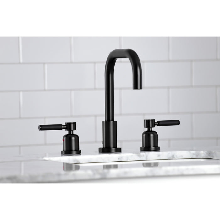 Kingston Sona FSC8930DKL - Kaiser Widespread Bathroom Faucet with Brass Pop-Up, Matte Black