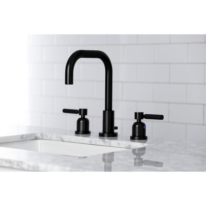 Kingston Sona FSC8930DKL - Kaiser Widespread Bathroom Faucet with Brass Pop-Up, Matte Black