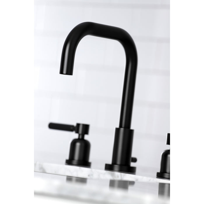 Kingston Sona FSC8930DKL - Kaiser Widespread Bathroom Faucet with Brass Pop-Up, Matte Black