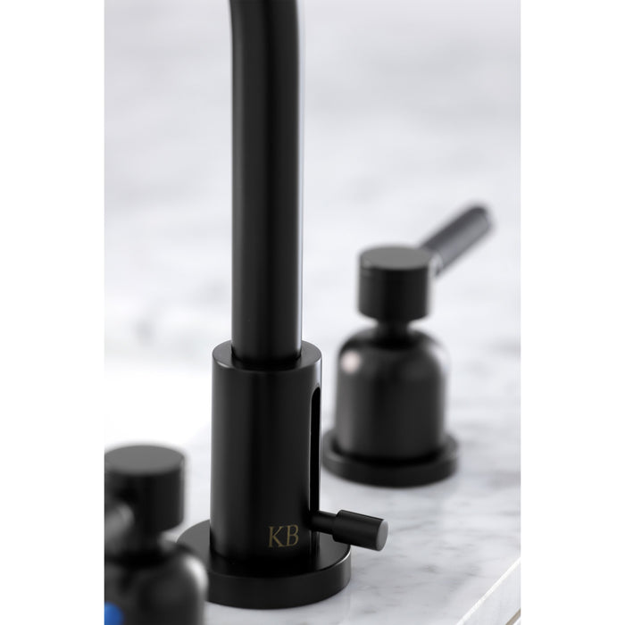 Kingston Sona FSC8930DKL - Kaiser Widespread Bathroom Faucet with Brass Pop-Up, Matte Black