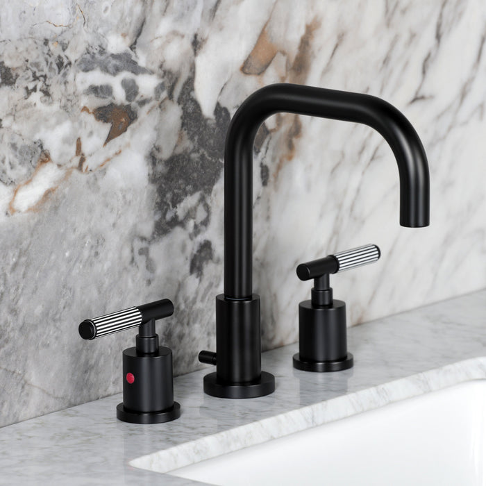 Kingston Sona FSC8930KPS - Verona Widespread Bathroom Faucet with Brass Pop-Up, Matte Black