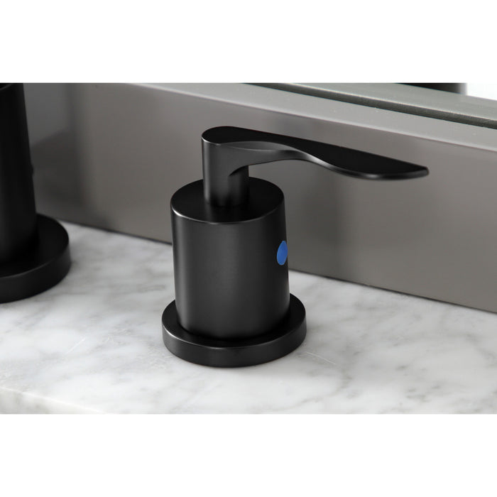 Kingston Tulare FSC8930SVL - Serena Widespread Bathroom Faucet with Brass Pop-Up, Matte Black