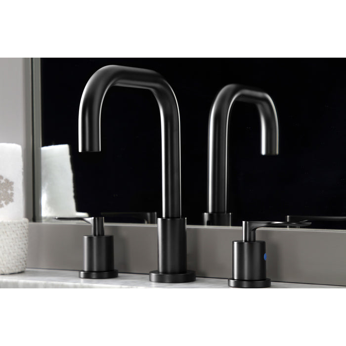 Kingston Tulare FSC8930SVL - Serena Widespread Bathroom Faucet with Brass Pop-Up, Matte Black