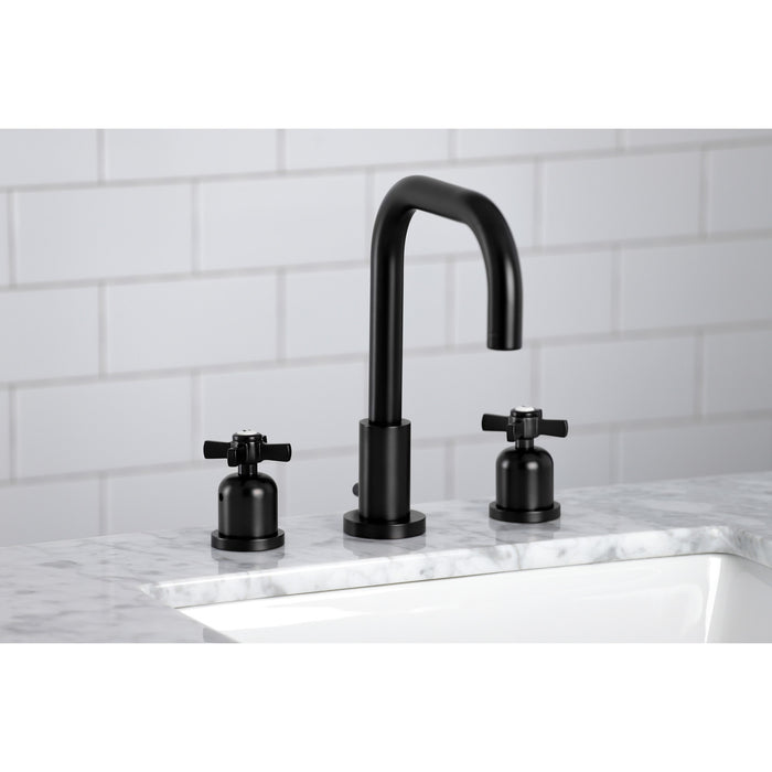 Kingston Sona FSC8930ZX - Millennium Two-Handle 3-Hole Deck Mount Widespread Bathroom Faucet with Brass Pop-Up, Matte Black