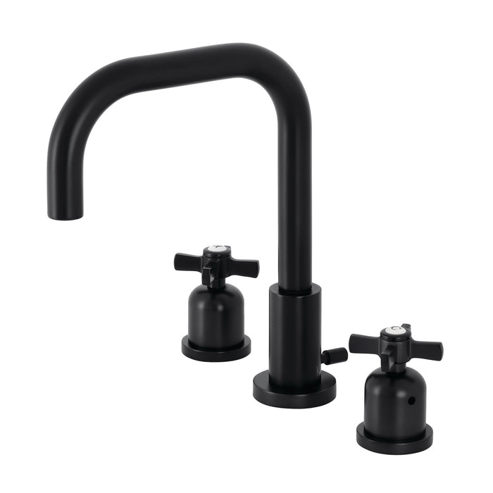 Kingston Sona FSC8930ZX - Millennium Two-Handle 3-Hole Deck Mount Widespread Bathroom Faucet with Brass Pop-Up, Matte Black