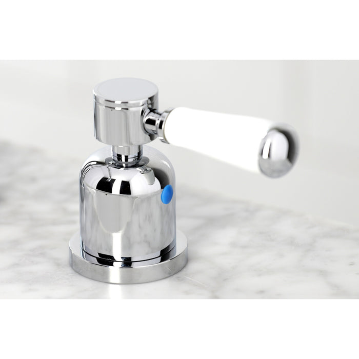 Kingston Tulare FSC8931DPL - Paris Two-Handle 3-Hole Deck Mount Widespread Bathroom Faucet with Brass Pop-Up, Polished Chrome