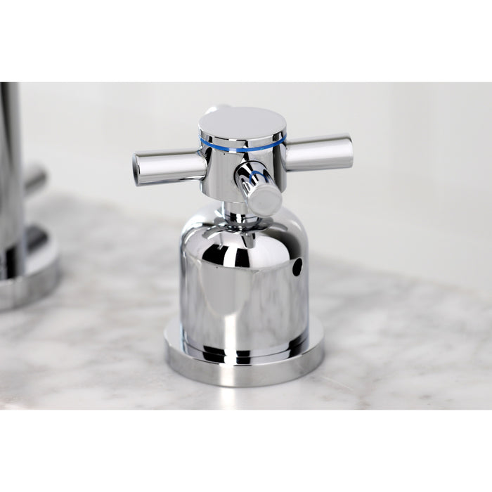 Kingston Sona FSC8931DX - Concord Two-Handle 3-Hole Deck Mount Widespread Bathroom Faucet with Brass Pop-Up, Polished Chrome