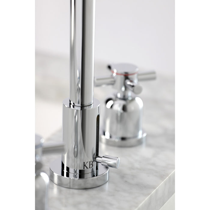 Kingston Sona FSC8931DX - Concord Two-Handle 3-Hole Deck Mount Widespread Bathroom Faucet with Brass Pop-Up, Polished Chrome