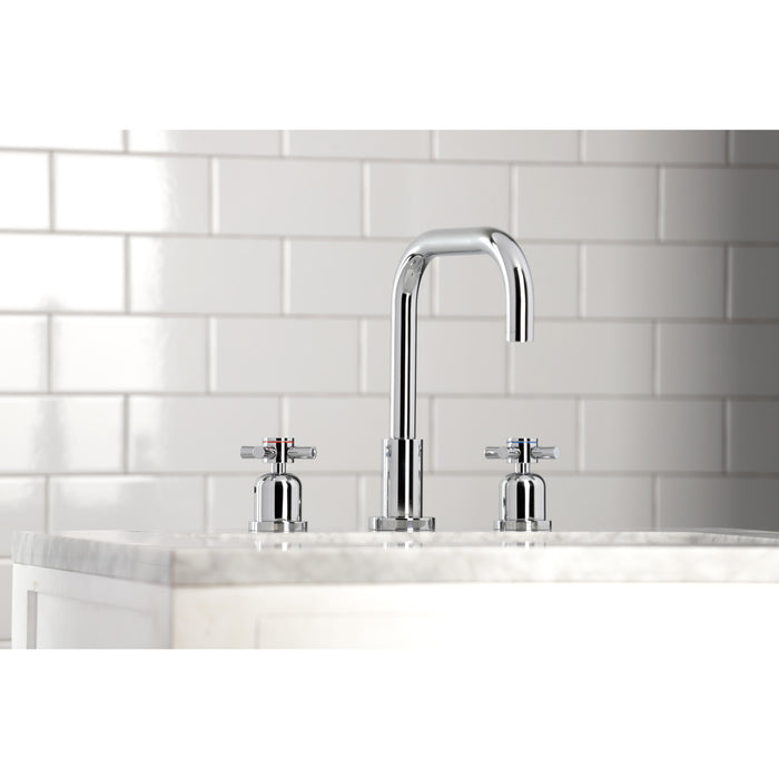 Kingston Sona FSC8931DX - Concord Two-Handle 3-Hole Deck Mount Widespread Bathroom Faucet with Brass Pop-Up, Polished Chrome