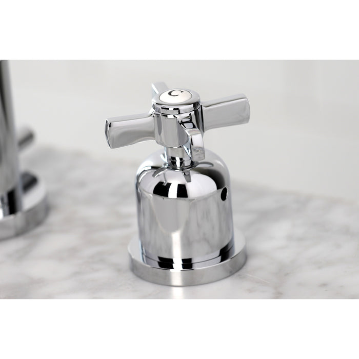 Kingston Sona FSC8931ZX - Millennium Two-Handle 3-Hole Deck Mount Widespread Bathroom Faucet with Brass Pop-Up, Polished Chrome