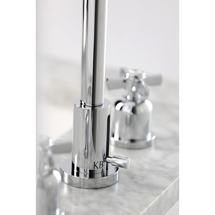 Kingston Sona FSC8931ZX - Millennium Two-Handle 3-Hole Deck Mount Widespread Bathroom Faucet with Brass Pop-Up, Polished Chrome