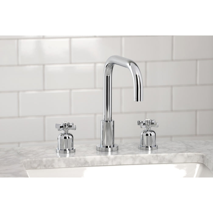 Kingston Sona FSC8931ZX - Millennium Two-Handle 3-Hole Deck Mount Widespread Bathroom Faucet with Brass Pop-Up, Polished Chrome