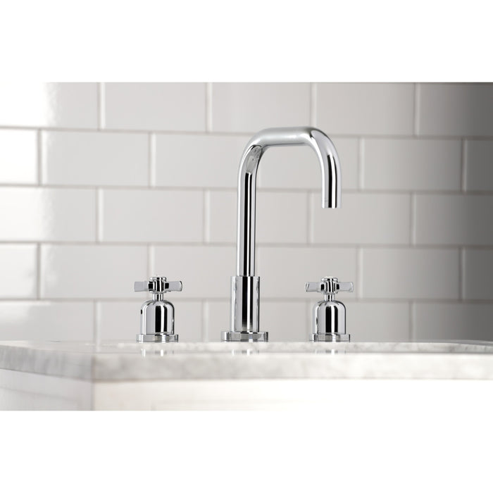 Kingston Sona FSC8931ZX - Millennium Two-Handle 3-Hole Deck Mount Widespread Bathroom Faucet with Brass Pop-Up, Polished Chrome