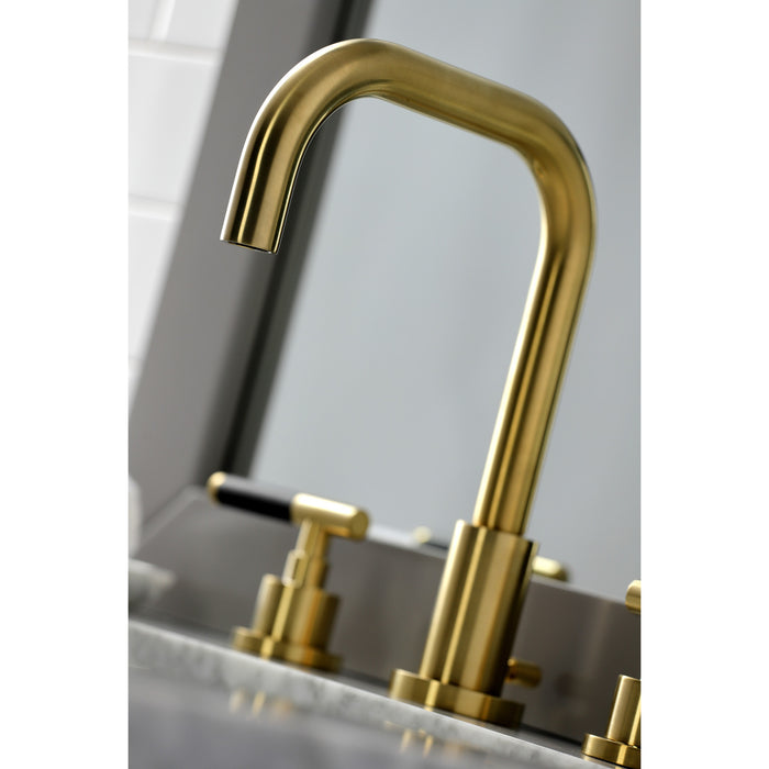 Kaiser FSC8933CKL Two-Handle 3-Hole Deck Mount Widespread Bathroom Faucet with Brass Pop-Up, Brushed Brass